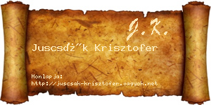 Juscsák Krisztofer névjegykártya