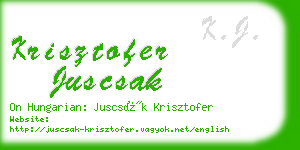 krisztofer juscsak business card